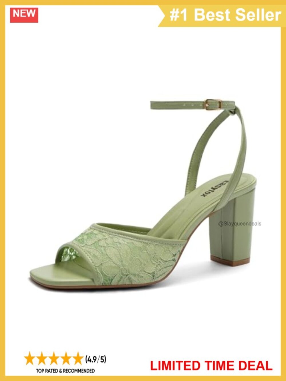 Open Toe Chunky Heel Ankle Strap High Heeled Sandals for Women